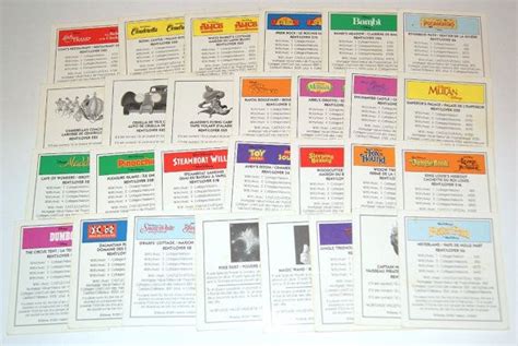 Set of 28 Disney Monopoly Property Cards Game Pieces Title Deed ...