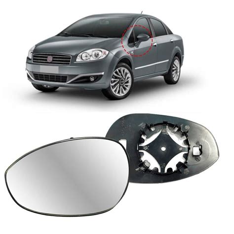 Lente Retrovisor Fiat Linea 2008 A 2016 Esquerdo Submarino