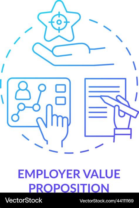 Employer Value Proposition Blue Gradient Concept Vector Image