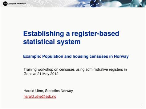 Establishing A Register Based Statistical System Example Population