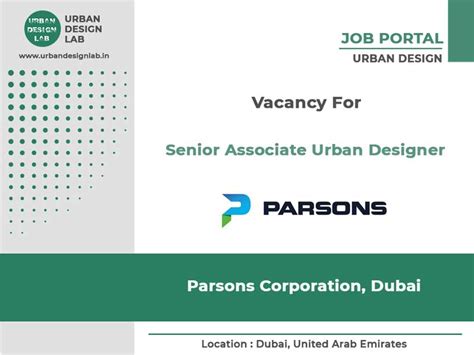 Senior Associate Urban Designer Parsons Corporation Dubai