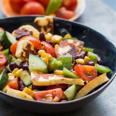 Bbq Corn Grilled Haloumi Salad Recipe By Sam Wood