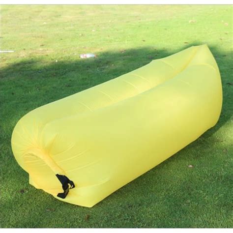 Yellow Canap Gonflable L Ger Pliable Pour Camping Hamac De Plage