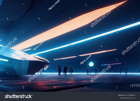 Spaceship 3dillustration Futuristic Vintage Art Wallpaper Stock ...