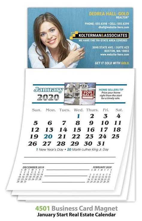 Realtors Magnet Calendar Jan 2020 Magnetic Calendar Magnetic