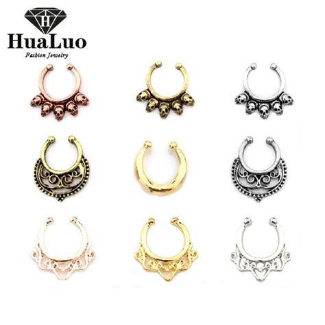 Wholesale 13 Models Body Jewelry Fake Piercing Nose Ring Clip On Body