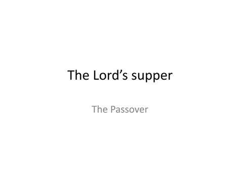 The Lords Supper Ppt