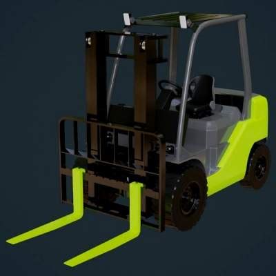 Forklift 1 Untextured 3D Model By Weeray