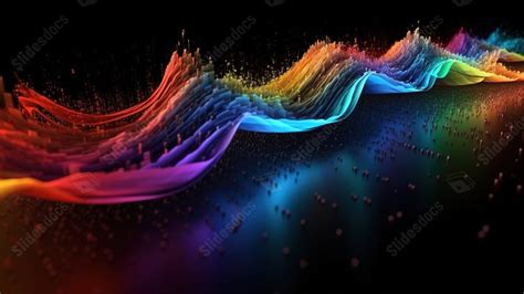 Rainbow Colored Wave On Black Powerpoint Background For Free Download - Slidesdocs