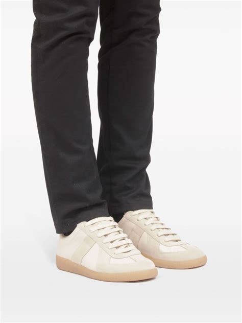 Maison Margiela Replica Low Top Leather Sneakers Neutrals Farfetch