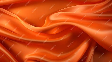 Premium Photo Orange Silk Fabric Texture With Beautiful Waves Elegant