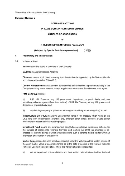 Free 4 Articles Of Association Long Forms In Pdf Ms Word