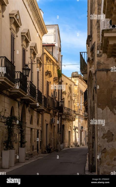 Lecce, Italy - 30 November, 2023: typical city street in the Old Town ...