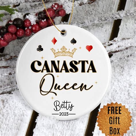 Canasta Gift For Her Funny Personalized Canasta Queen Christmas