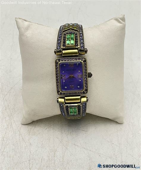 Heidi Daus Swarovski Vintage Bangle Hinge Quartz Watch With Face