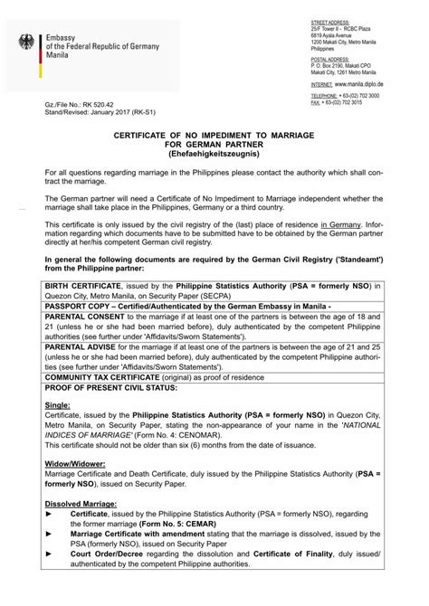 Pdf Certificate Of No Impediment To Marriage Birth Certificate