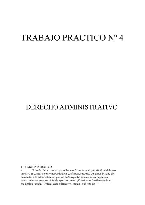 Trabajo Practico N Derecho Administrativo Trabajo Practico N