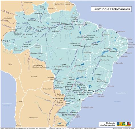 Map Of Rivers In Brazil Latin America Map