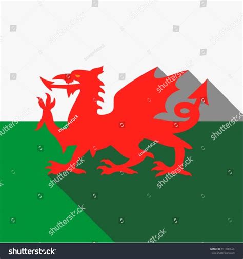 Flag Wales Uk Red Dragon On Stock Vector (Royalty Free) 191300654 ...