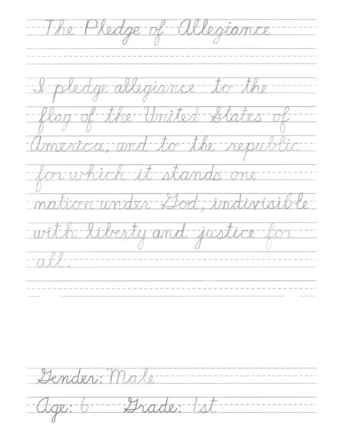 Student Cursive Writing Samples – New American Cursive