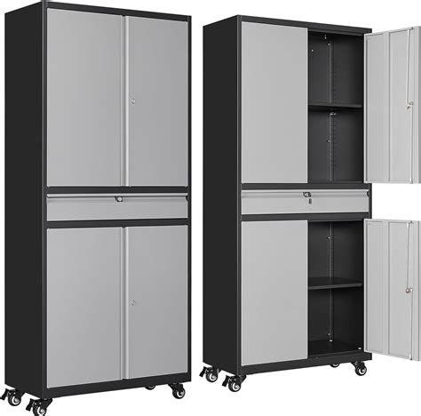 Amazon Sisesol Metal Garage Storage Cabinet With Doors And Shelves