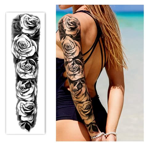 Tatuajes Temporales De Brazo Completo Hojas Y Tatuajes De Hombro De