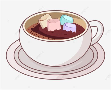 Coffee Cup With Marshmallows Vector Coffee Cup Marshmallow Coffe