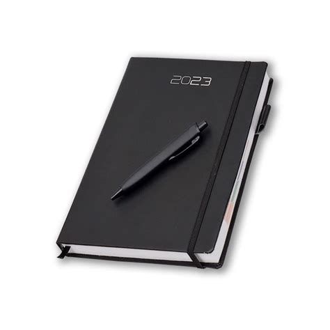 Saddle Stitched Pu Leather Cover Corporate Notebook Diary Size A At