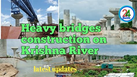 Huge Bridges Construction On Krishna River Vijayawada Bypass Pkg 4