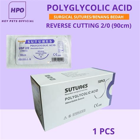 Jual Surgical Suture Polyglycolic Acid Benang Jahit Operasi