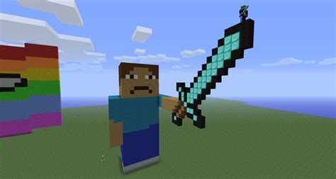 Giant steve with a diamond sword Minecraft Project