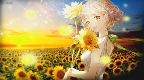 Sunflower Anime Girl Wallpapers - Wallpaper Cave