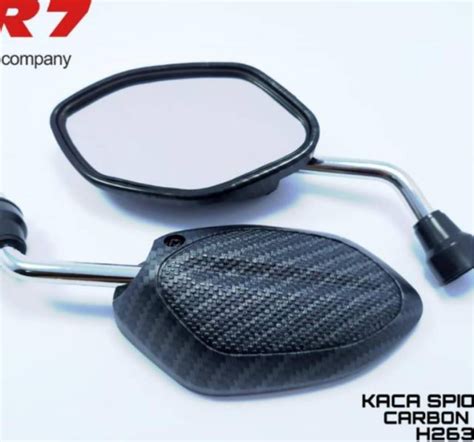 Kaca Spion Mini Beat Carbon Tangkai Chrome Motor Honda Spion Karbon