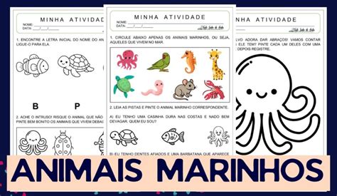 Atividade Sobre Animais Marinhos - Atividades sobre os Animais Marinhos para a Educação Infantil - Tudo ...