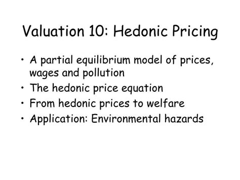 Ppt Valuation 10 Hedonic Pricing Powerpoint Presentation Free