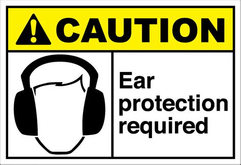 Caution Sign Ear Protection Required Safetykore