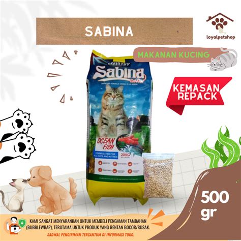 Jual Makanan Kucing Sabina Cat All Stage Tuna Repack Gr Kitten