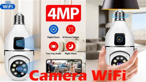 Mp E Dual Lens Bulb Camera Wifi Surveillance Night Vision Ptz