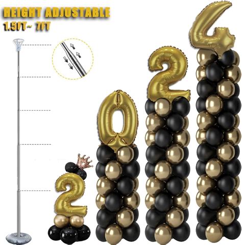 Balloon Column Stand Kit Set Of 4 7Ft Height Adjustable Balloon Arch