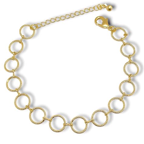 Pulseira Elos Diamantados Banhada A Ouro 18k Semijoia Dourado