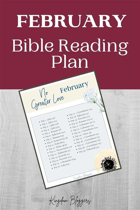 February Bible Reading Plan Kingdom Bloggers