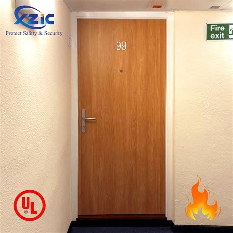 UL 60 Minutes Fire Rated Wood Door Soundproof Interior Wooden Door for