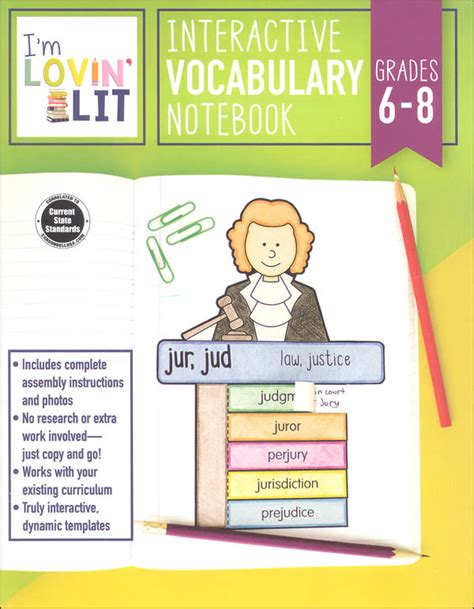 Interactive Vocabulary Notebook Grades 6 8 Im Lovin Lit Carson