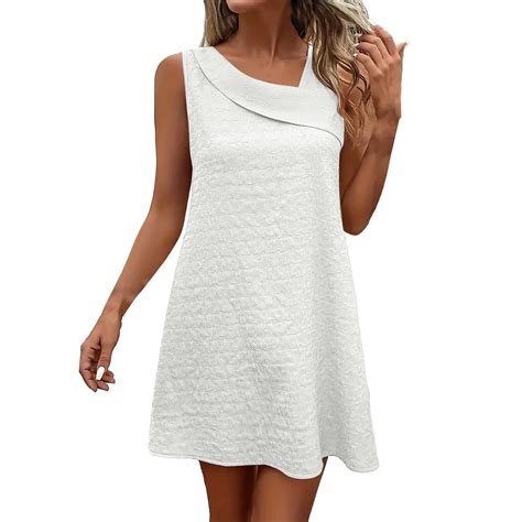 Idall Summer Dressessundresses For Women Womens Solid Color Slant