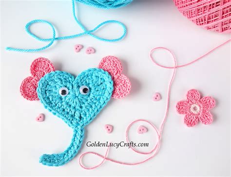 Ravelry Heart Elephant Applique Pattern By Goldenlucycrafts