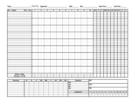 Free Printable Baseball Score Sheet / Scorecard Templates [Excel, PDF]