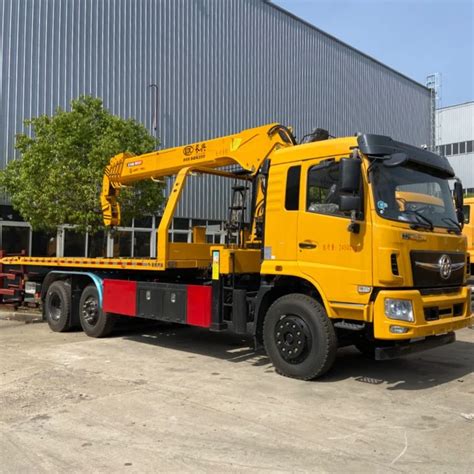 Dongfeng 12 Ton Flatbed Tow Truck With Crane Crane Tow Truck China