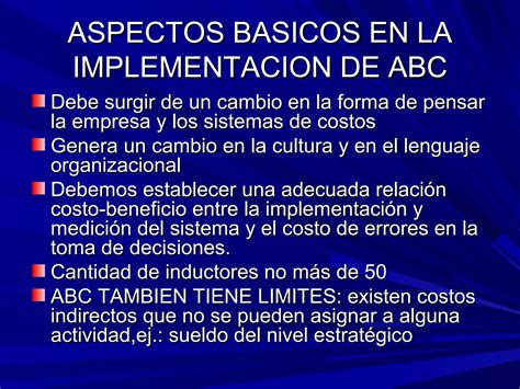 Abc Costo Basado En Actividades Ppt