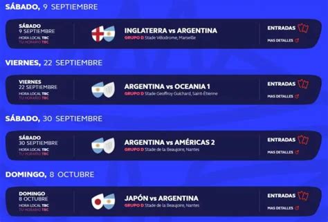 Calendario De Partidos De Argentina En El Mundial De Rugby Jugando Ando