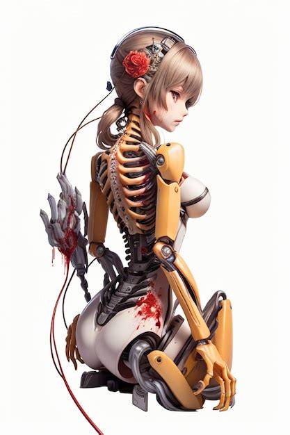 Premium AI Image | A female character with a skeleton and a broken arm.